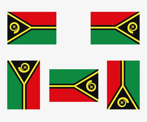 Ilustrovaná Vlajka Země Odražená Otočená Vanuatu — Stockový vektor