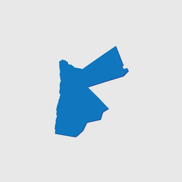 Μπλε Εικονογραφημένο Σχήμα Χώρας Σκιά Της Ιορδανίας — Διανυσματικό Αρχείο
