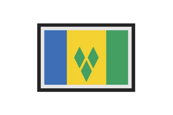 Vector Illustratie Van Vlag Van Saint Vincents Grenadines — Stockvector