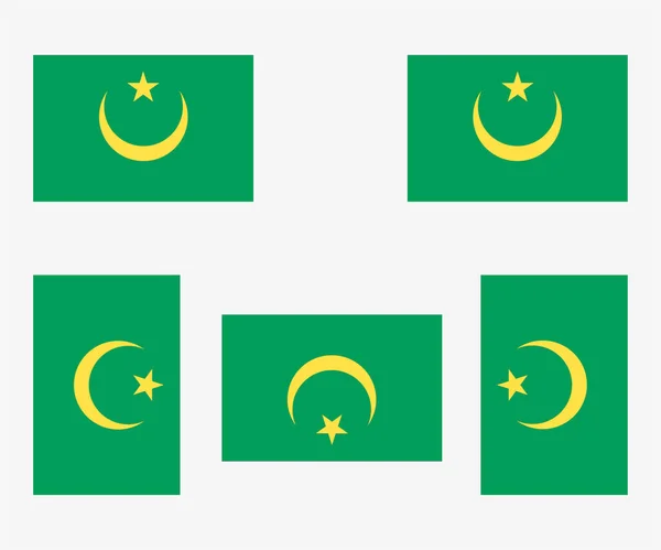 Εικονογραφημένη Σημαία Χώρας Αντανάκλαση Και Περιστροφή Της Μαυριτανίας — Διανυσματικό Αρχείο