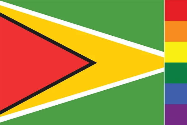 Illustrated Flag Country Guyana — Stock Vector