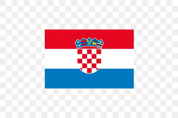 Ilustración Vectorial Bandera Sobre Fondo Transparente Croacia — Vector de stock