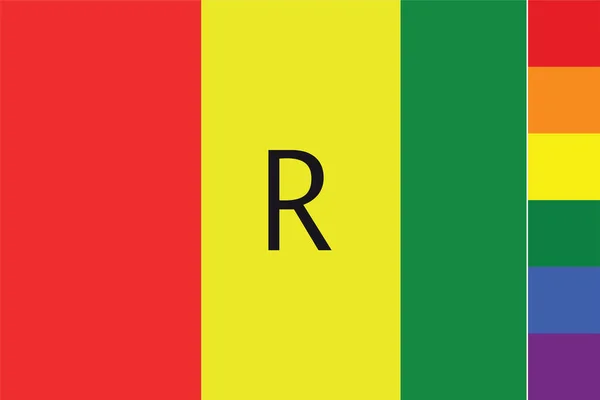 Drapeau Illustré Pour Pays Rwanda — Image vectorielle