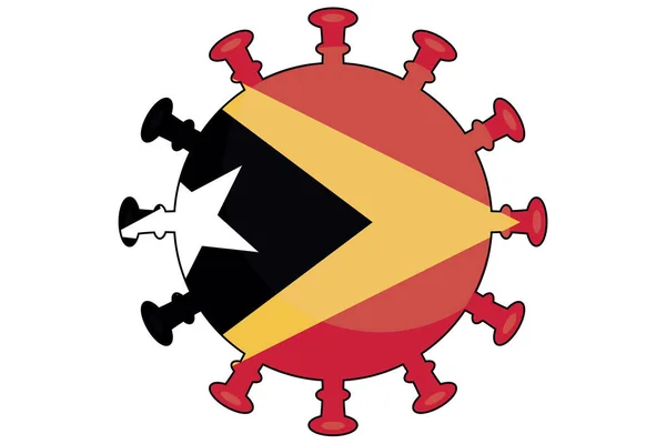 Bandeira Vírus Ilustrada Para País Timor Leste —  Vetores de Stock