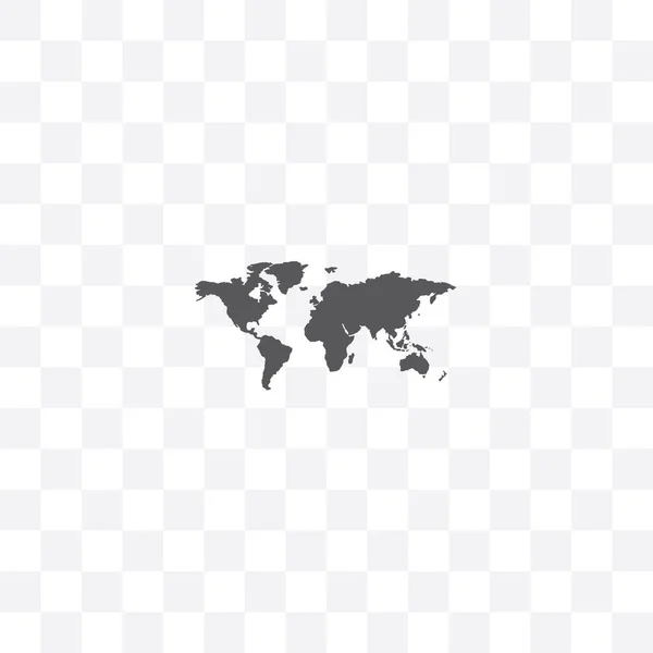 透明な背景に孤立した世界地図ベクトルのアイコン — ストックベクタ
