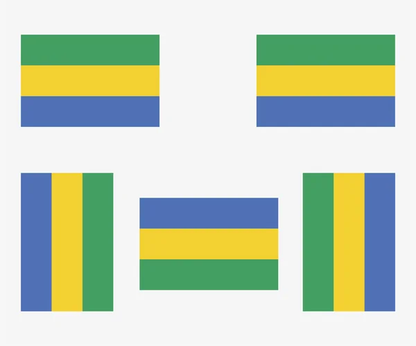 Geïllustreerde Landvlag Weerspiegeld Gedraaid Van Gabon — Stockvector