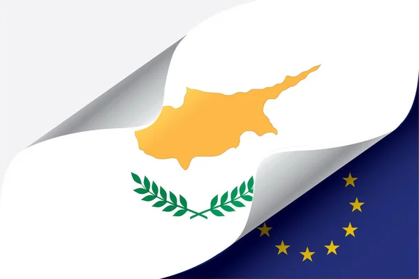 Ülkeleri Bayrak Işareti Vektör Illüstrasyonu Kıbrıs — Stok Vektör
