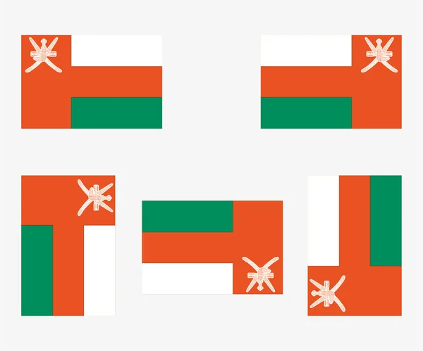 Illustrierte Landfahne Des Oman Reflektiert Und Gedreht — Stockvektor
