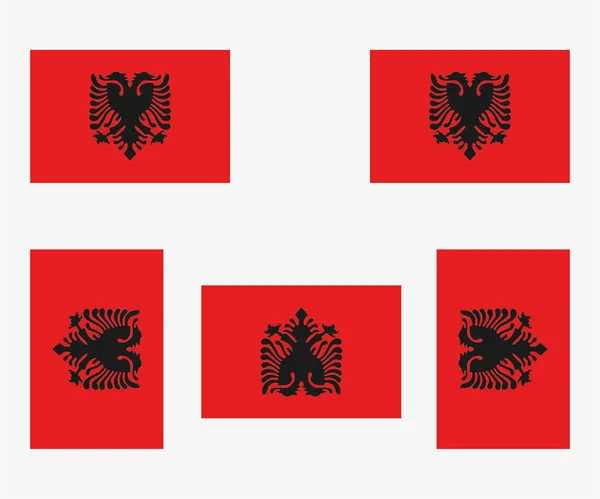 Иллюстрированный Флаг Страны Отраженный Повернутый Албанией — стоковый вектор