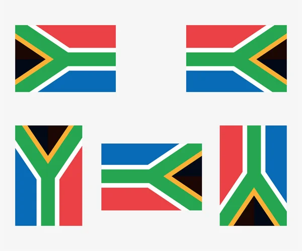 Bandeira Ilustrada País Refletida Girada África Sul —  Vetores de Stock