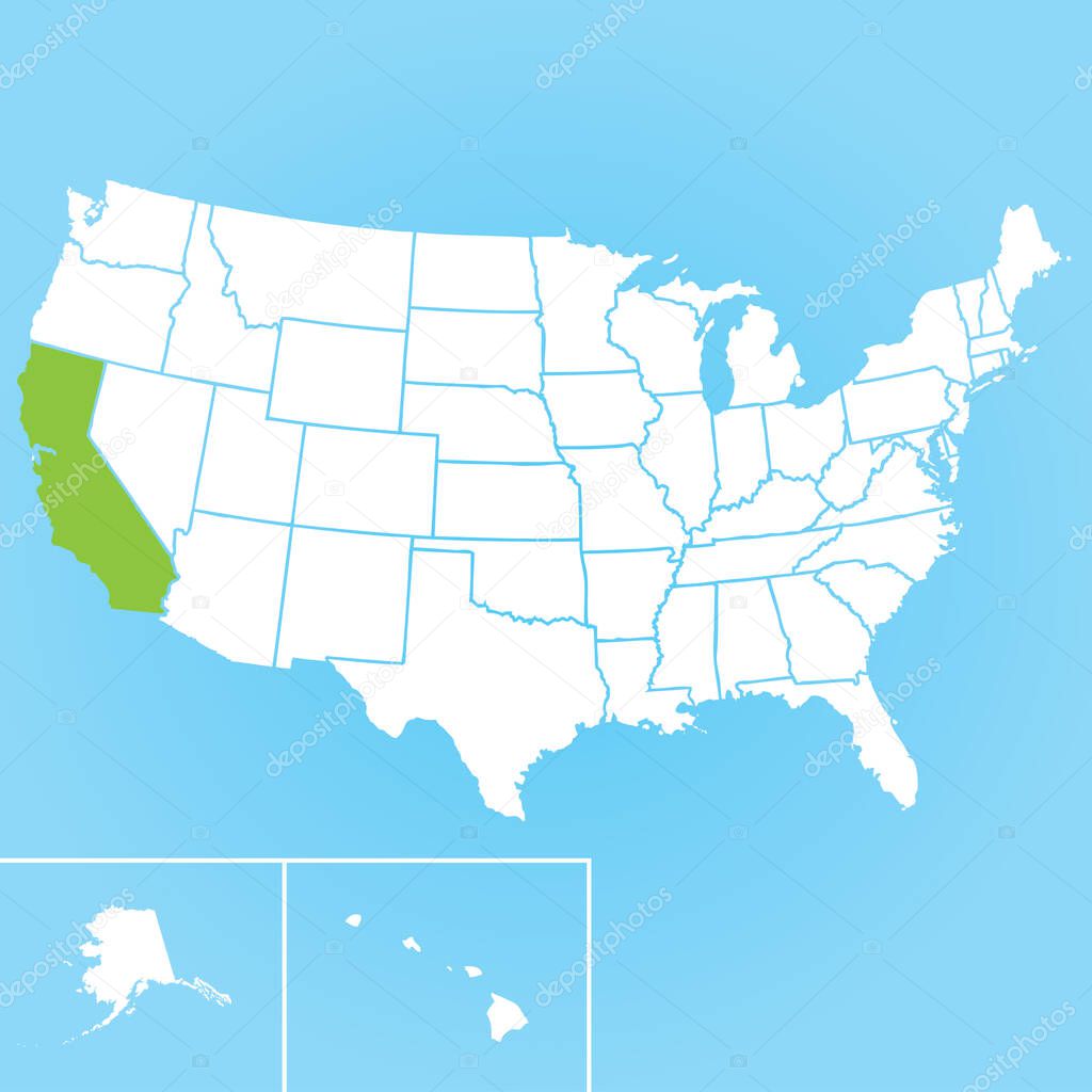 Vector Map of the U.S. state of California
