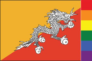 Bhutan Ülkesi için Resimli Bayrak