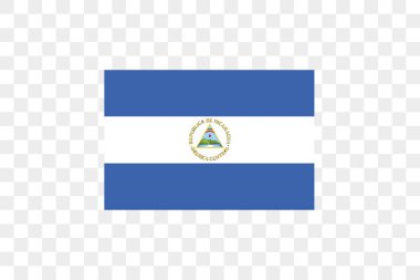 Şeffaf arkaplanda bayrağın vektör illüstrasyonu. Nikaragua