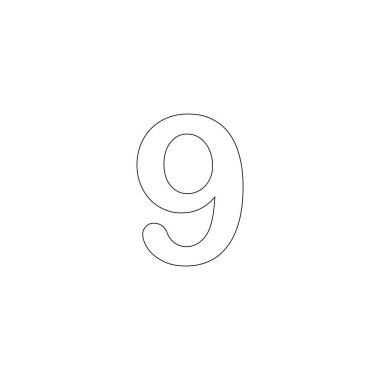 9 numaralı çizgi simgesi tasarım şablonu elementleri