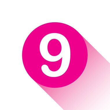 Pembe vektör simgesi veya 9 numaranın düğmesi