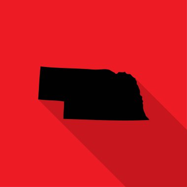 ABD 'nin Nebraska eyaletinin Vektör Haritası