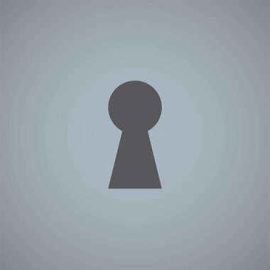 anahtar deliği vektör simgesi gri arkaplanda izole 