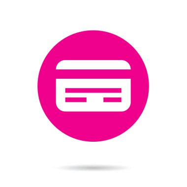 Pembe vektör simgesi veya kimlik kartının düğmesi