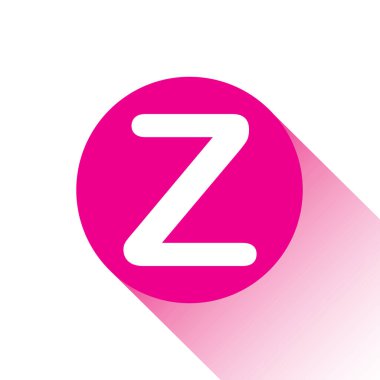 Z harfinin pembe vektör simgesi veya düğmesi