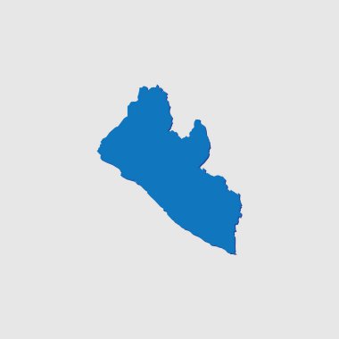 Liberya 'nın Gölgesi ile Mavi Resimli Ülke Şekli