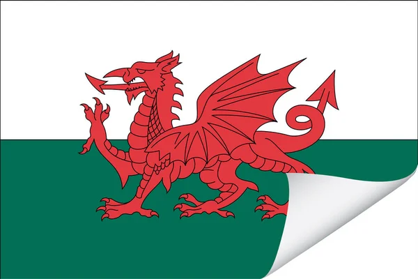 Bandiera Illustrata Paese Del Galles — Vettoriale Stock