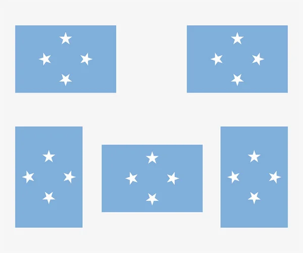 Bandera País Ilustrada Reflejada Rotada Micronesia — Archivo Imágenes Vectoriales