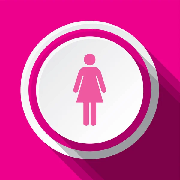Różowy Okrągły Wektor Ikona Projekt Kobiety — Wektor stockowy