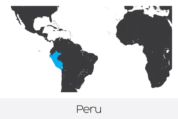 Forma Del Paese Illustrato Del Perù — Vettoriale Stock