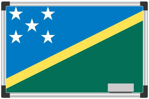 ソロモン諸島国のためのホワイトボードに描かれた旗 — ストックベクタ