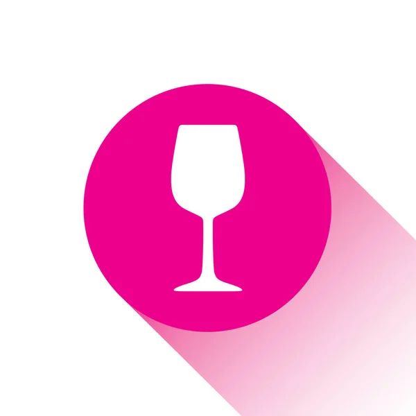 Pink Vector Icon Button Wine Glass — Stock Vector