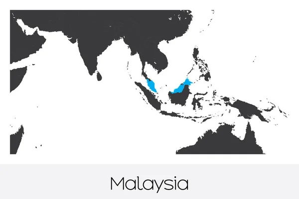 Malezya Nın Resimli Ülke Şekli — Stok Vektör