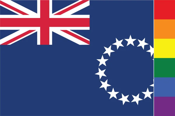 Εικονογραφημένη Σημαία Για Χώρα Των Νήσων Κουκ — Διανυσματικό Αρχείο