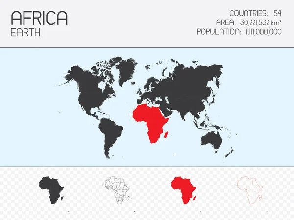 Ilustración África Forma Continente — Vector de stock