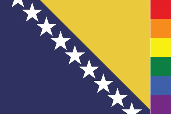 Geïllustreerde Vlag Voor Het Land Bosnië — Stockvector