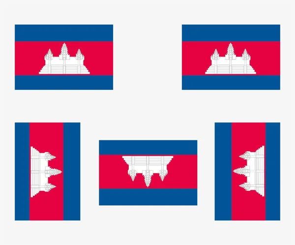 Geïllustreerde Landvlag Weerspiegeld Gedraaid Van Cambodja — Stockvector