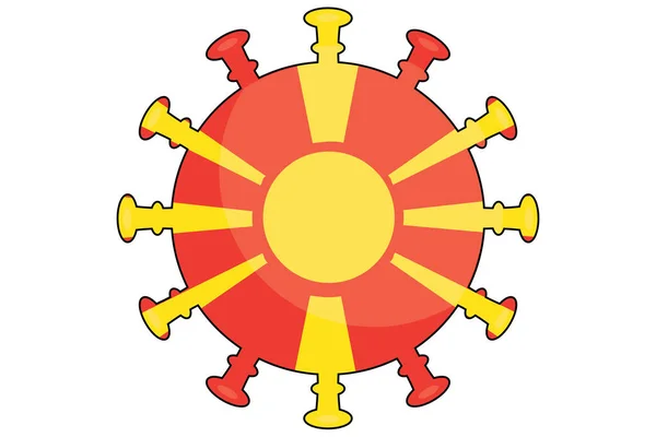 Geïllustreerde Virusvlag Voor Het Land Macedonië — Stockvector