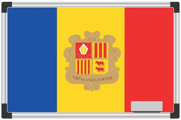 Illustrerad Flagga Whiteboard För Andorra — Stock vektor