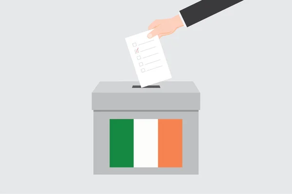 Caja Con Bandera Ilustrada Para País Irlanda — Archivo Imágenes Vectoriales