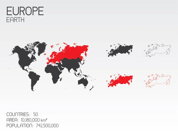 Illustration Forme Continentale Europe — Image vectorielle