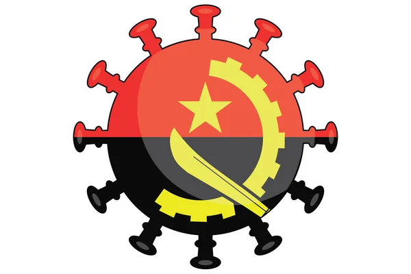 Bandeira Vírus Ilustrada Para País Angola — Vetor de Stock