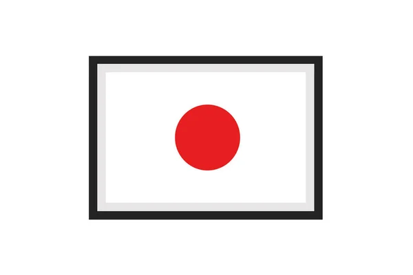 Japonya Bayrağının Vektör Çizimi — Stok Vektör
