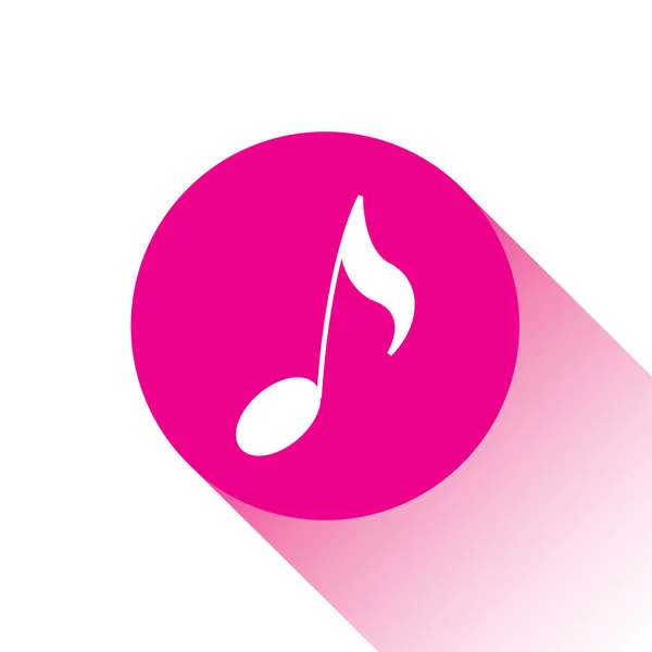 Icono Vector Rosa Botón Nota Musical — Archivo Imágenes Vectoriales