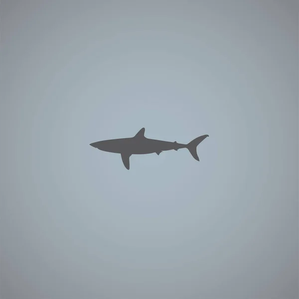 Haifisch Vektorsymbol Isoliert Auf Grauem Hintergrund — Stockvektor