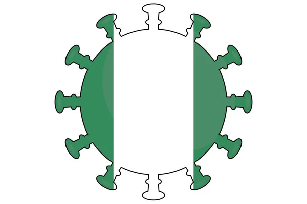 Ilustrovaná Virová Vlajka Pro Nigerijskou Zemi — Stockový vektor
