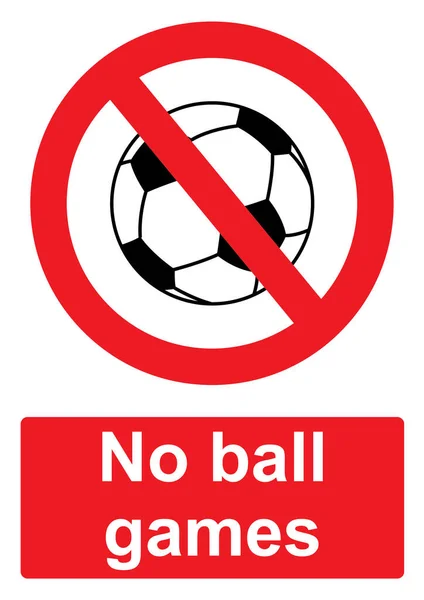 Sinal Proibição Imprimir Sem Jogos Bola — Vetor de Stock