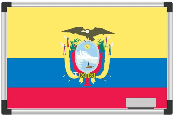 Illustrierte Flagge Auf Einem Whiteboard Für Das Land Ecuador — Stockvektor