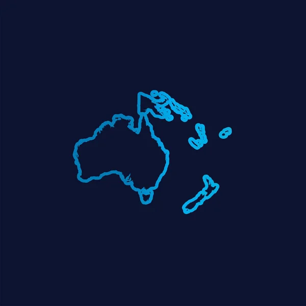 Illustrated Country Shape Oceania — 스톡 벡터