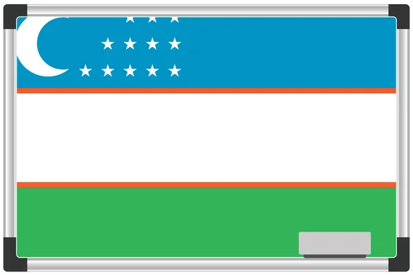 Illustrated Flag Whiteboard Country Uzbekistan — Stock Vector