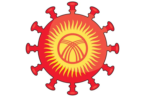 Ilustrovaná Virová Vlajka Pro Zemi Kyrghyzstan — Stockový vektor