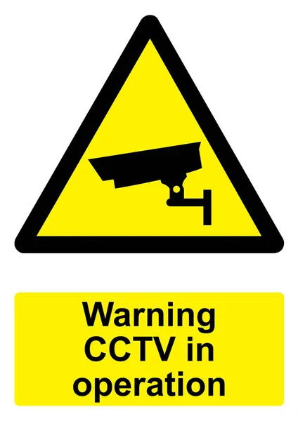 Waarschuwingsbord Vector Illustratie Cctv Bedrijf — Stockvector